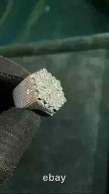 4.83Ct Round Moissanite Snowflake Wedding Band Ring Real 14K White Gold Plated