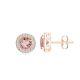 5ct. 8mm Round Natural Gemstone Halo Stud Earring For Women 925 Silver Handmade