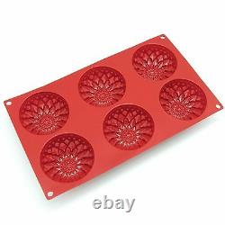 6 Cavity Flower Silicone DIY Handmade Soap Mold Chrysanthemum Sunflower USA