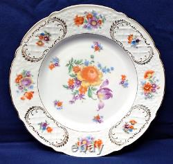 6 Schumann Bavaria Germany Dresden Bouquet 11 Dinner Plates U. S. Zone 1940's