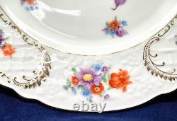 6 Schumann Bavaria Germany Dresden Bouquet 11 Dinner Plates U. S. Zone 1940's