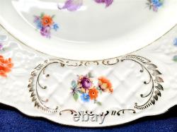 6 Schumann Bavaria Germany Dresden Bouquet 11 Dinner Plates U. S. Zone 1940's