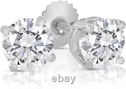 $7200 1.16 Carat Ct 2 Pc Diamond Stud Earrings Real Natural Round Solitaire 14k