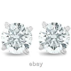 75Ct Round Brilliant Natural Diamond Stud Earrings in 14K Gold Classic Setting