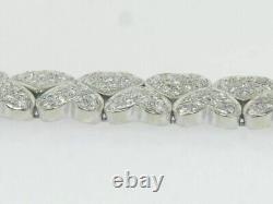 8CT Round Cut Lab Created Diamond Women's Tennis Bracelet 14K White Gold Finish