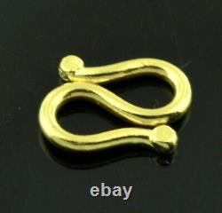 9999 24K Solid Yellow Gold S lock clasp handmade in USA 0.90 gram