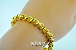 9999 24K Solid Yellow Gold handmade Rolo bracelet 8 Inches 34.50 grams USA