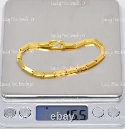 9999 24K Yellow Gold Baht Box Bracelet 15.50 Grams Handmade in USA Rectangle