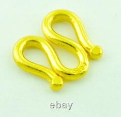 9999 24K Yellow Gold M lock clasp handmade in USA 3.80 gram