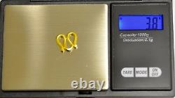 9999 24K Yellow Gold M lock clasp handmade in USA 3.80 gram