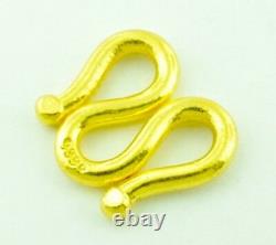 9999 24K Yellow Gold M lock clasp handmade in USA 3.80 gram