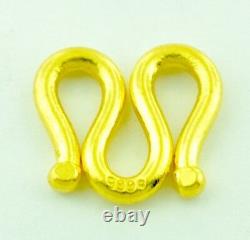 9999 24K Yellow Gold M lock clasp handmade in USA 3.80 gram