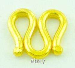 9999 24K Yellow Gold M lock clasp handmade in USA 3.80 gram