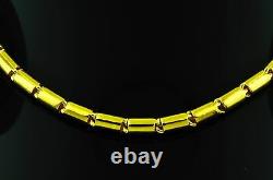 9999 24K Yellow Gold Round Barrel handmade chain necklace USA 75.00 grams