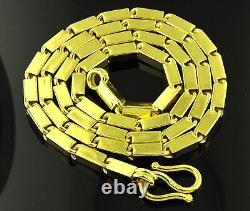 9999 24K Yellow Gold baht box Chain necklace handmade in USA 46.00 grams
