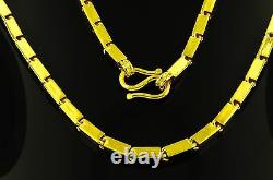 9999 24K Yellow Gold baht box Chain necklace handmade in USA 46.00 grams