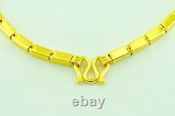 9999 24K Yellow Gold baht box Chain necklace handmade in USA 90.00 grams