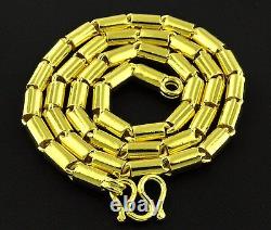 9999 24K solid Yellow gold Round Barrel handmade chain necklace 55.45 grams USA