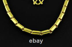 9999 24K solid Yellow gold Round Barrel handmade chain necklace 55.45 grams USA