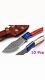 9 Custom Handmade Damascus Steel Usa/texas Flag Hunting Knife (lot Of 10 Pcs)