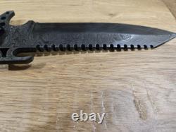 ALABAMA damascus knife with water buffalo horn handles. Made in USA