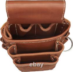 AMISH LEATHER TOOL POUCH Construction Work Belt Bag Set Left Right USA HANDMADE