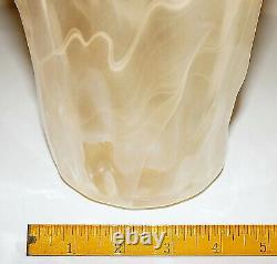 ARTISAN HANDCRAFTED Light Amber Ivory MID-CENTURY MODERN Heavy Glass Vase USA