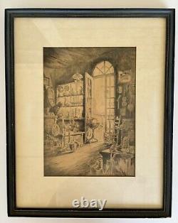 A. A. Blum Attributed Large Etching Circa 1930s in Original Frame Untitled