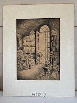 A. A. Blum Attributed Large Etching Circa 1930s in Original Frame Untitled