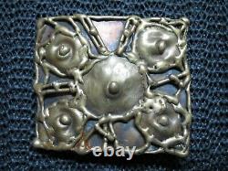 Abstract Brutalist Brass Hippie Belt Buckle! Vintage! Rare! Hand Made! Ooak! USA