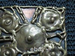 Abstract Brutalist Brass Hippie Belt Buckle! Vintage! Rare! Hand Made! Ooak! USA