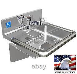 Ada Hand Sink Made In USA Vandal Resistant Metering Faucet Liquid Soap Dispenser