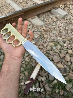 Ak Cutlery Custom Handmade Stainless Steel Bowie Knife Handle Made By Brass
