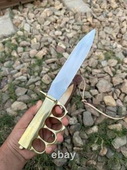 Ak Cutlery Custom Handmade Stainless Steel Bowie Knife Handle Made By Brass