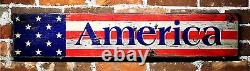 America Wood Sign Rustic Hand Made Vintage Wooden Sign