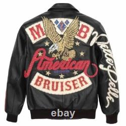 American Bruiser Customize Men's Red Leather Jacket