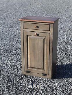 Amish trash bin Made in USA Extra Large trash can cabinet Amish handmade