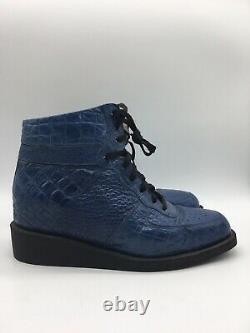 Andre No. 1 Custom Shoes Hand Made Blue Made in USA Leather Size 12-12.5 Men's