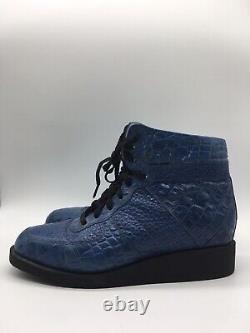 Andre No. 1 Custom Shoes Hand Made Blue Made in USA Leather Size 12-12.5 Men's