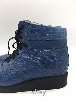 Andre No. 1 Custom Shoes Hand Made Blue Made in USA Leather Size 12-12.5 Men's