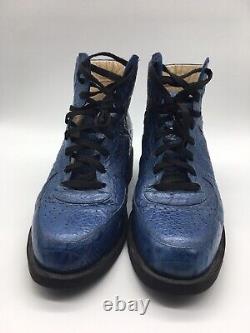 Andre No. 1 Custom Shoes Hand Made Blue Made in USA Leather Size 12-12.5 Men's