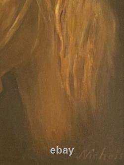 Antique American Folk Art Primitive Naive Horse Portrait Oil Painting Aafa