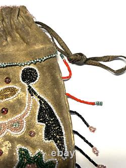 Antique Native American Indian Beaded Medicine Bag 1880's -1920's