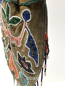 Antique Native American Indian Beaded Medicine Bag 1880's -1920's