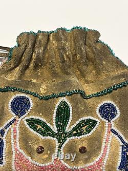 Antique Native American Indian Beaded Medicine Bag 1880's -1920's