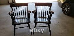 Antique Nichols & Stone Vintge Hardwood Windsor Arm Chairs Old Dartmouth 805 552