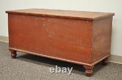 Antique Pennsylvania Dovetailed Red Painted Rustic Primitive Blanket Chest Trunk