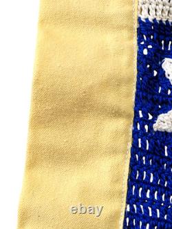 Antique Vtg American 48 Star Flag Hand Made Crocheted & Hand Knit USA Patriotic