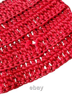 Antique Vtg American 48 Star Flag Hand Made Crocheted & Hand Knit USA Patriotic