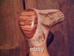 Antler handle walking stick cane MAPLE wood shaft very stiff CUSTOM MADE IN USA